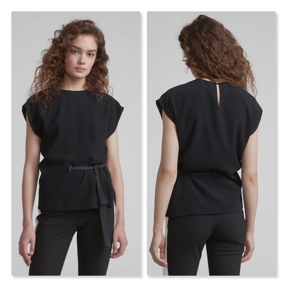 Rag & Bone Etta Side Tie Top sz Medium in Black - Picture 1 of 8